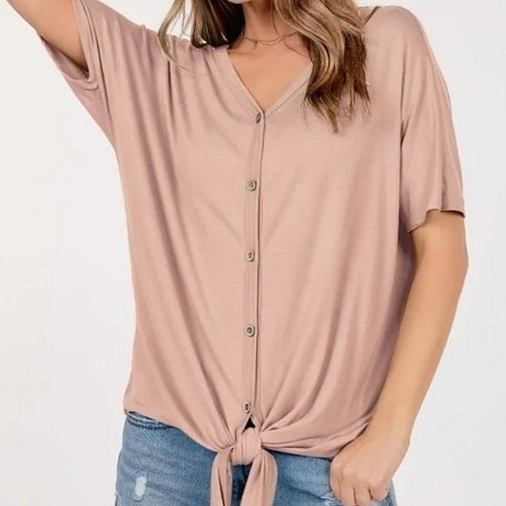 FINAL SALE 🆕🌿DRAPED BUTTON DOWN TOP🌿 - Picture 2 of 8